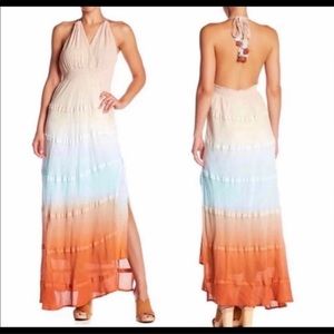 Young Fabulous & Broke Maxi Dress - Orange, Blue, Cream